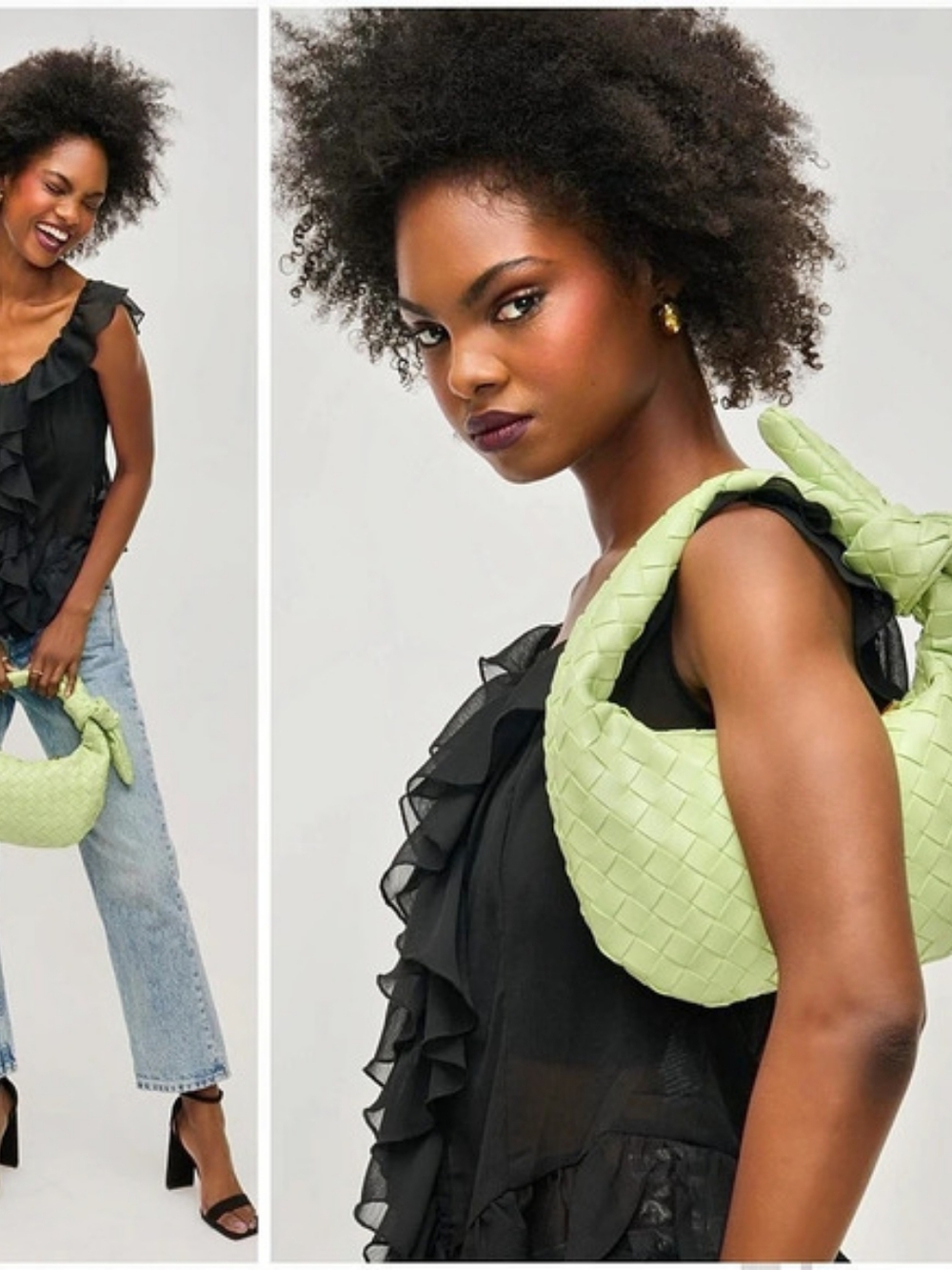 Lizbeth Knotted Handle Clutch In Pistachio, By Urban Expressions